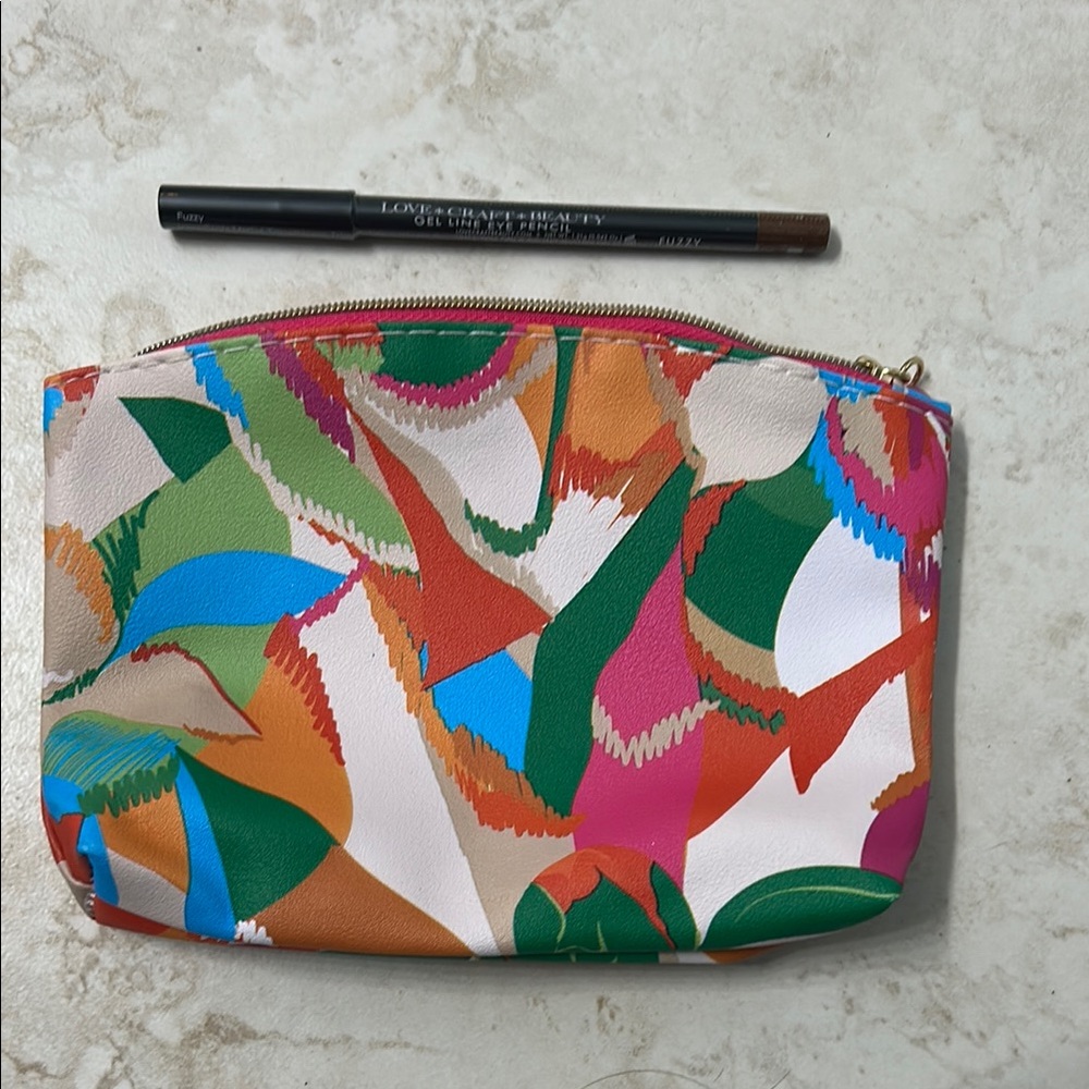 Brown Gel Eyeliner with Colorful Abstract Pouch